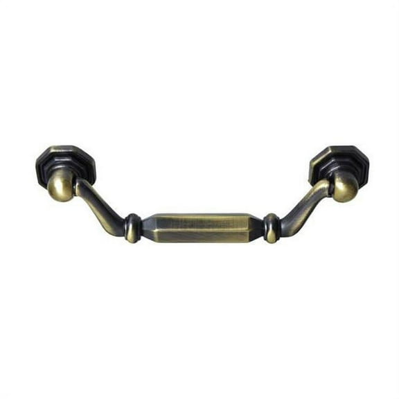Utopia Alley HW314PLAB021 Suffolk Drop Cabinet Pull  Antique Brass  3.8 inch Center to Center
