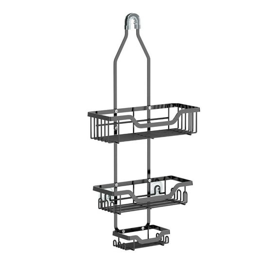 Utopia Alley KD Rust-Resistant Steel Shower Caddy for Shower Heads - Hanging Shower Caddy Organizer with 3 Shelves, Overhead Shower Caddy for Bathroom & Home, Black