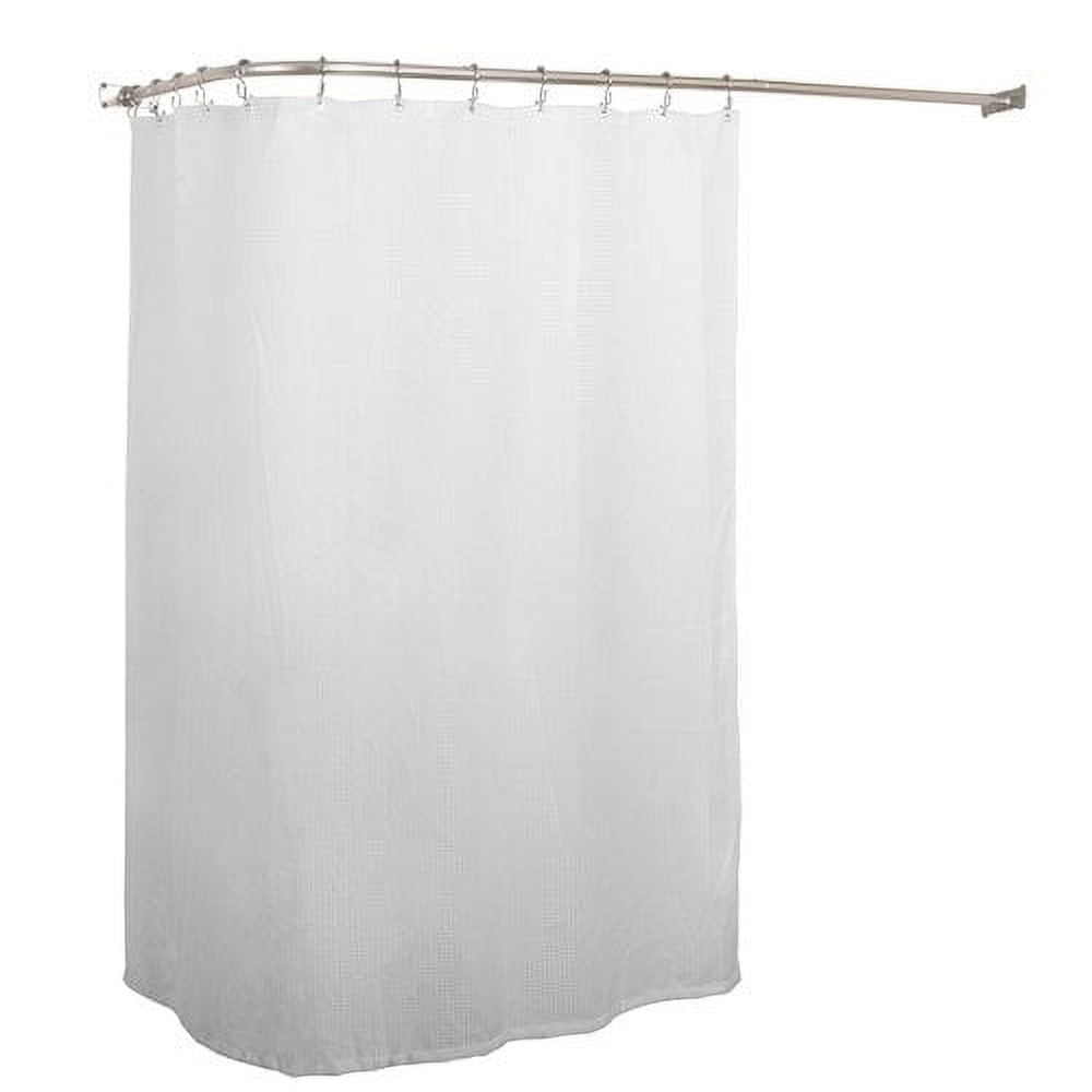 Brushed Nickel L-Shaped Wall Mounted Shower Curtain Rod