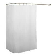 Utopia Alley Rustproof Wall Mounted L-Shaped Corner Shower Curtain Rod, Nickel