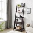 thumbnail image 1 of Utopia Alley Ladder Shelf, 5 Tier Ladder Bookshelf with Power Outlet, USB Port, Fast Charging and Drawer, Wood Ladder Shelves, Espresso, 1 of 12