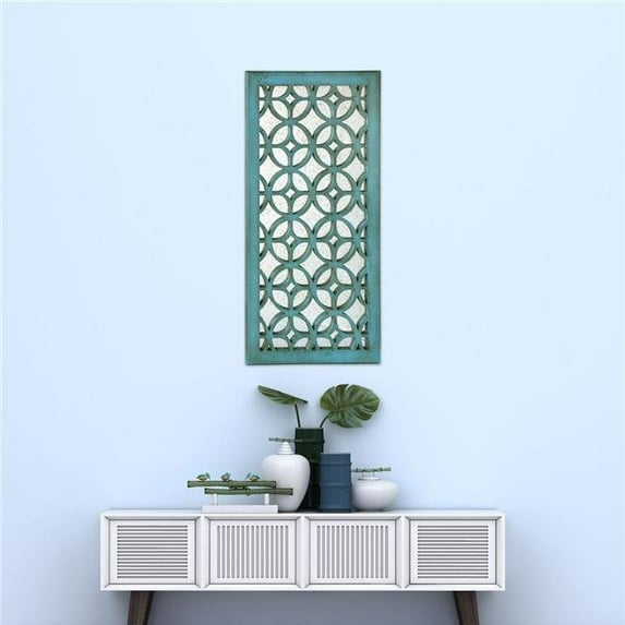 Utopia Alley MR3BL 31.5 in. Morocco Distressed Decorative Wood Mirror; Sage Green