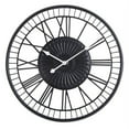 thumbnail image 1 of Utopia Alley Oversized Roman Round Wall Clock, 28" Diameter, Matte Black finish, 1 of 13