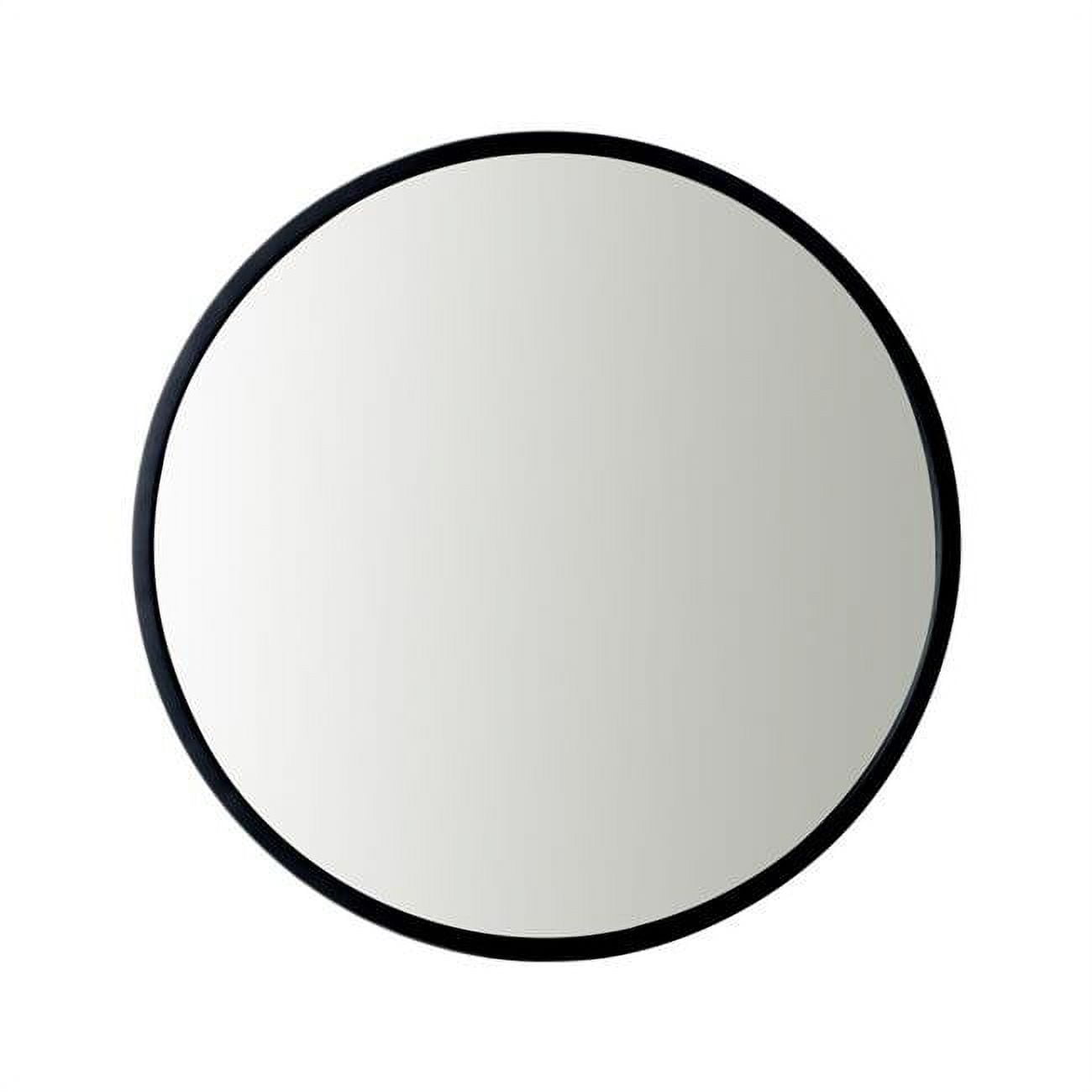 2-Pack 30 inch Round Black Framed Mirrors, Round Mirrors with Metal Frame and Pure Silver Backing, Circle Mirrors for Wall Decor, Modern Bathroom