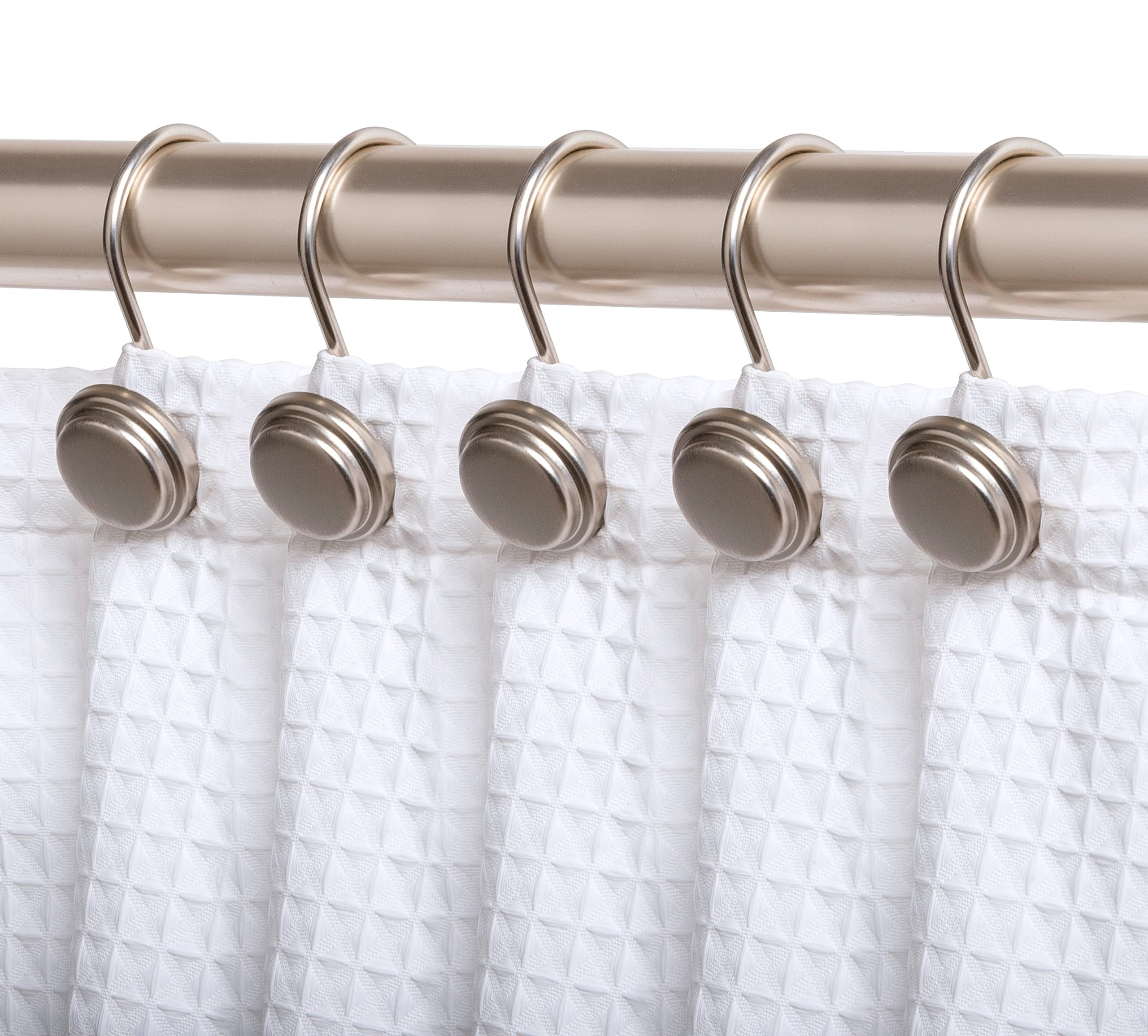 Utopia Alley Shower Hooks - Shower Curtain Rings for Bathroom - Rust ...
