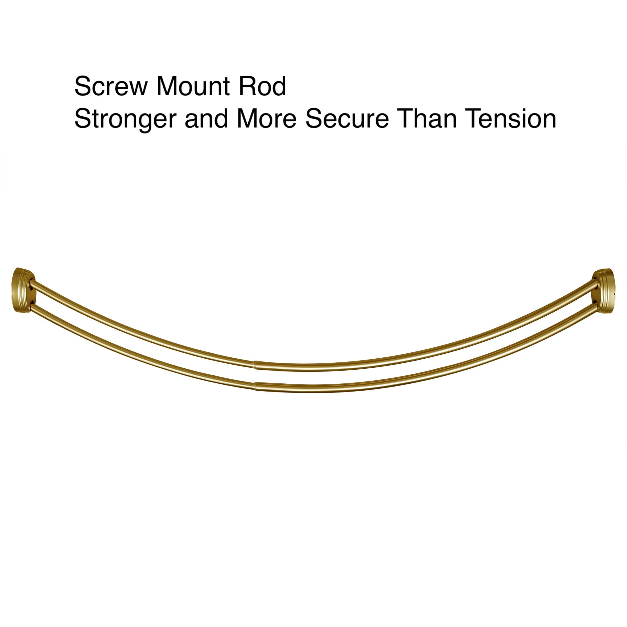 Utopia Alley Rustproof Wall Mounted Aluminum Double Curved Shower Curtain Rod, Screw Mount Rod, Stronger and More Secure Than Tension, Adjustable Double Shower Rod from 45" to 72", Expandable, Gold