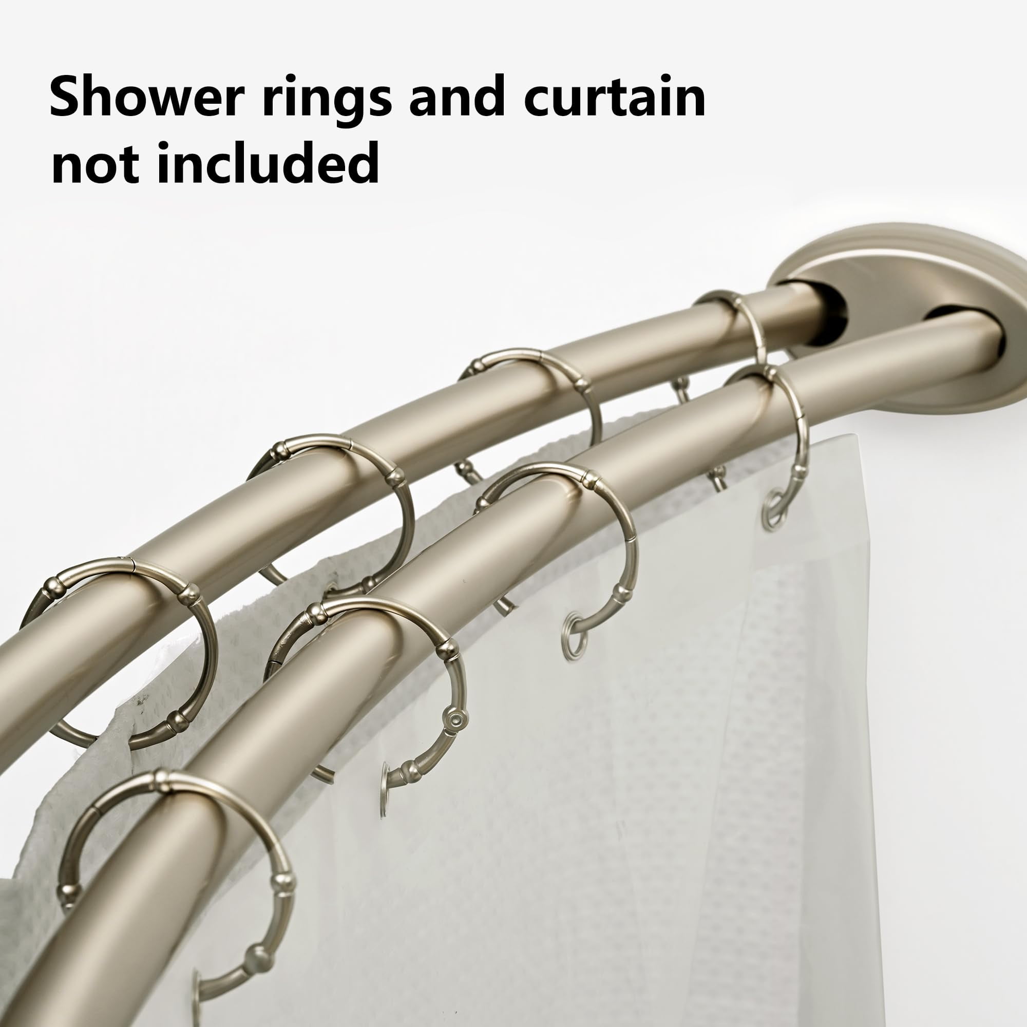 Utopia Alley Rustproof Aluminum Double Curved Shower Curtain Rod