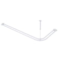 thumbnail image 1 of Utopia Alley Rustproof Wall Mounted Aluminum Double L Shaped Shower Curtain Rod 72" L x 31.7" W, with 24 Shower Hooks included & Ceiling Support , Wall Mounted, White, 1 of 11