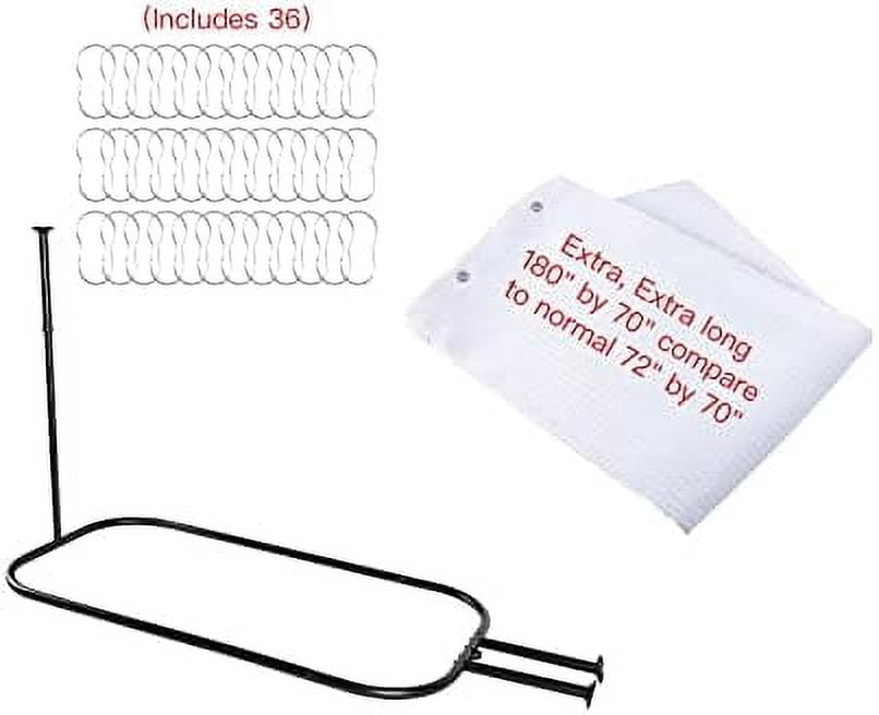 Utopia Alley Rustproof Aluminum Hoop Oval Shower Rod | Shower Curtain ...
