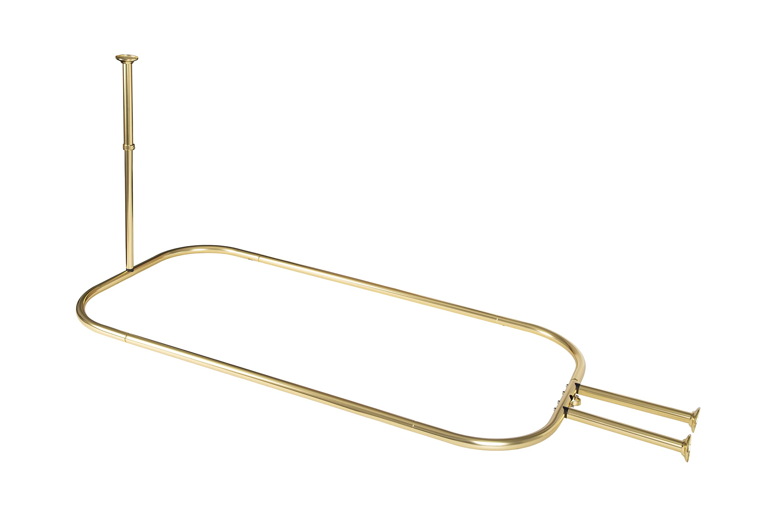 Gold Aluminum D-Shaped Ceiling Mounted Shower Rod