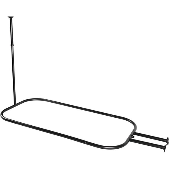 Utopia Alley Rustproof Wall Mounted Hoop Shower Rod for Clawfoot Tub, Black