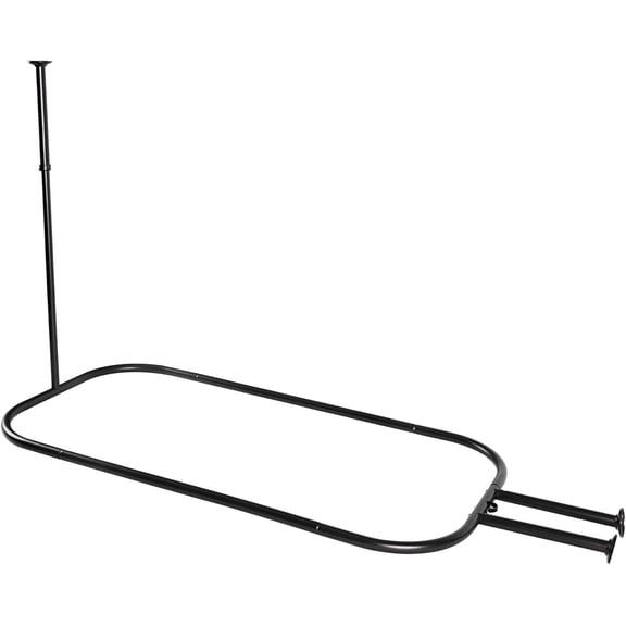 Utopia Alley Rustproof Wall Mounted Hoop Shower Rod for Clawfoot Tub, Black