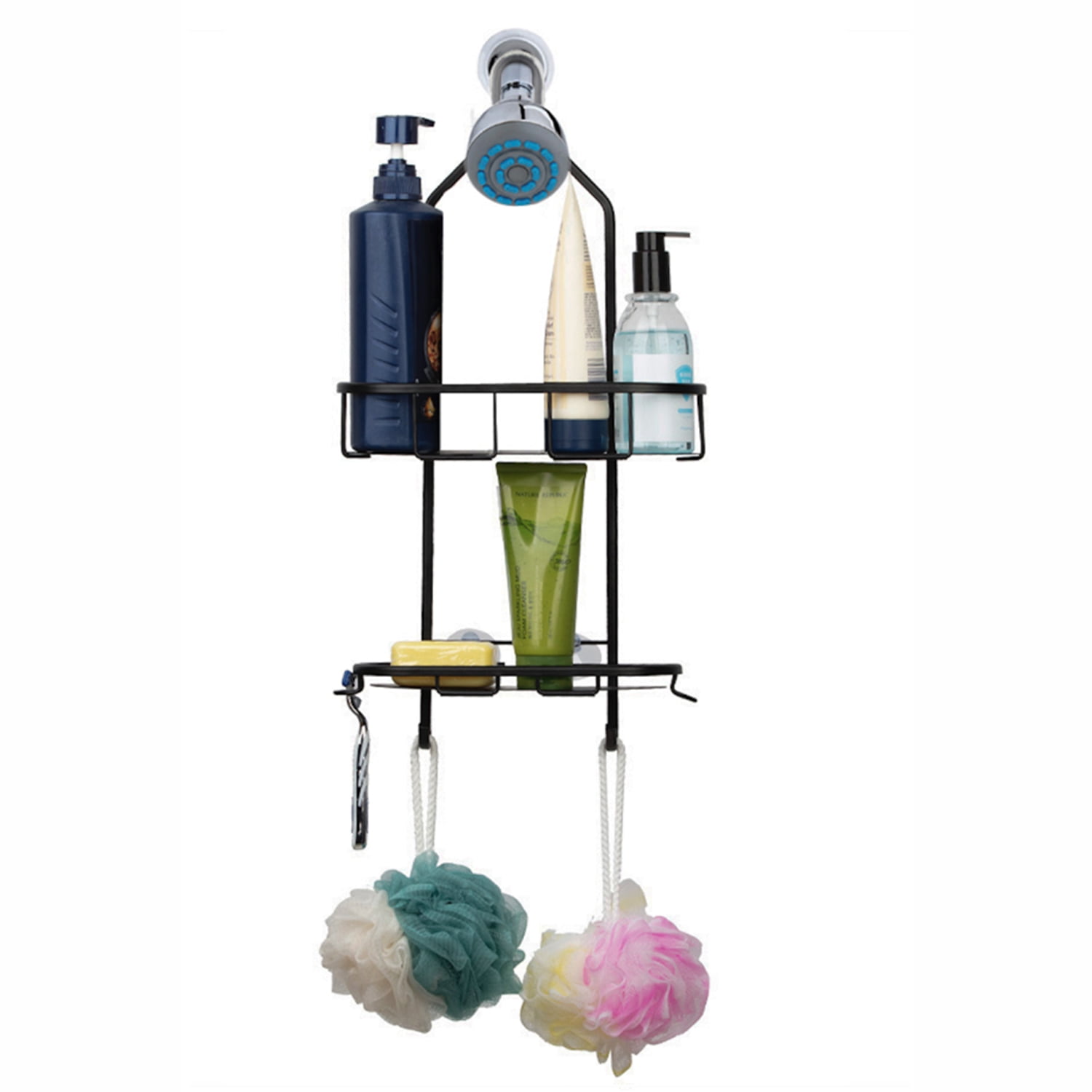 Style Selections Black Steel 2-Shelf Hanging Shower Caddy 9.5-in x 5.12-in  x 18.31-in in the Bathtub & Shower Caddies department at