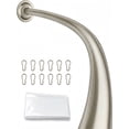 thumbnail image 1 of Shower Suite by Utopia Alley - Rustproof Aluminum Curved Shower Curtain Rod Combo Set with Liner & 12 Hooks, Adjustable 45-72 Inch Wall Mount Rod, Brushed Nickel Finish, 1 of 9