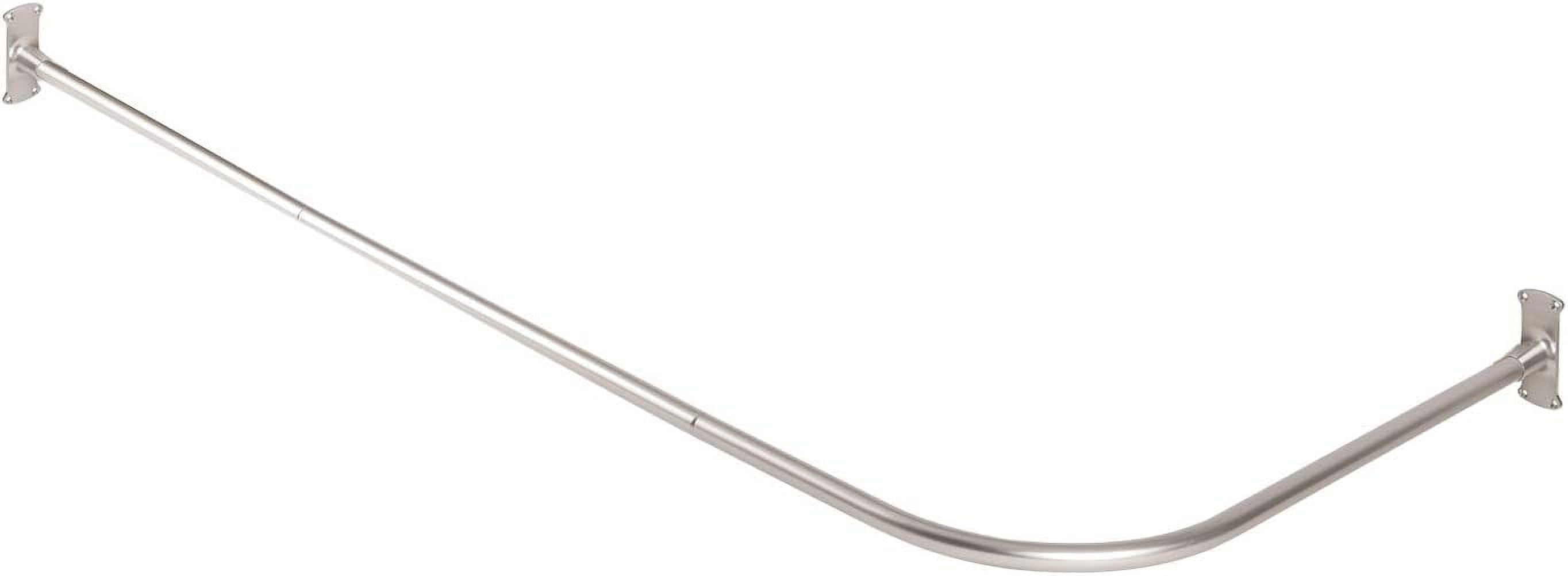 Brushed Nickel L-Shaped Wall Mounted Shower Curtain Rod