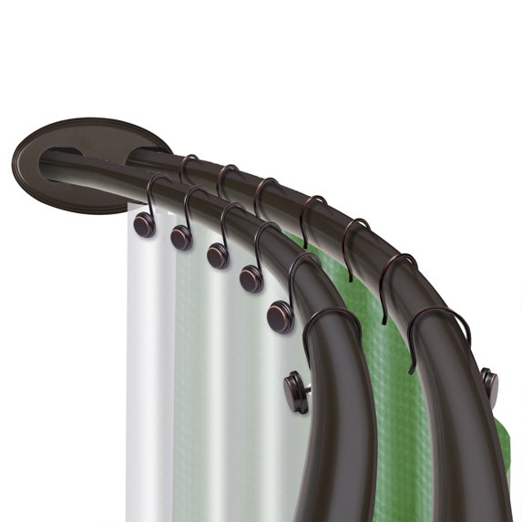 Utopia Alley Rustproof Wall Mounted Aluminum Double Curved Shower Curtain Rod, Screw Mount Rod, Stronger and More Secure Than Tension, Adjustable Shower Rod from 45" to 72", Expandable (Bronze)