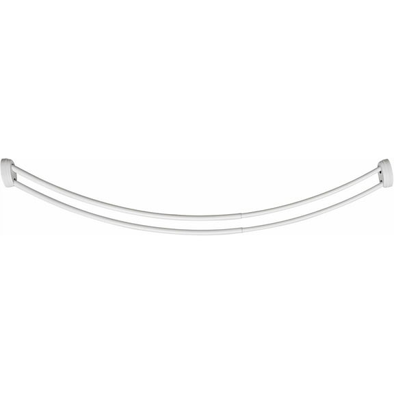 Utopia Alley Rustproof Wall Mounted Aluminum Double Curved Shower Curtain Rod, Screw Mount Rod, Stronger and More Secure Than Tension, Adjustable Double Shower Rod from 45" to 72", Expandable (White)