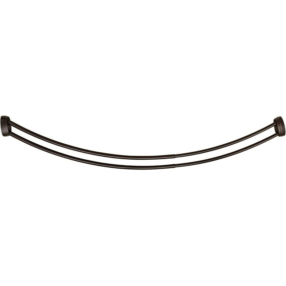 Utopia Alley Rustproof Wall Mounted Aluminum Double Curved Shower Curtain Rod,Screw Mount Rod, Stronger and More Secure Than Tension, Adjustable Double Shower Rod from 45" to 72", Expandable (Bronze)