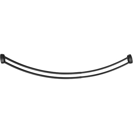 Utopia Alley Rustproof Wall Mounted Aluminum Double Curved Shower Curtain Rod, Screw Mount Rod, Stronger and More Secure Than Tension, Adjustable Double Shower Rod from 45" to 72", Expandable (Black)