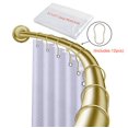 thumbnail image 1 of Utopia Alley Rustproof Wall Mounted Aluminum Single Curved Shower Curtain Rod, AdjustableShower Rod from 45" to 72", Expandable, Wall Mounted, Includes shower liner and shower hooks (Gold), 1 of 7