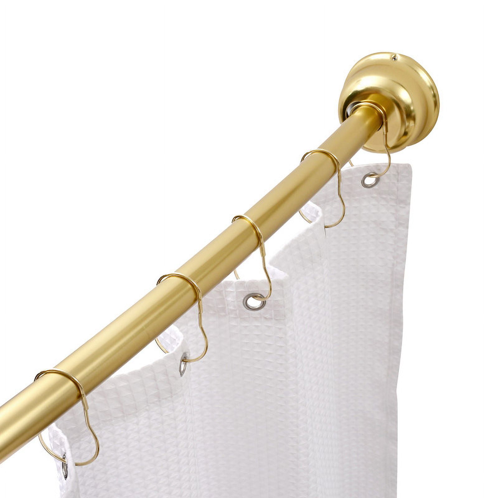Gold Wall Mounted Curved Aluminum Shower Rod