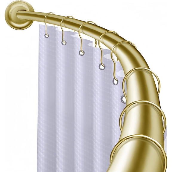 Utopia Alley Signature Aluminum Series Curved Shower Curtain Rod - Rustproof Aluminum Wall Mount Rod, Adjustable 45 to 72 Inch, Adds Up to 8 Inches of Extra Shower Space, Gold Finish