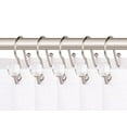 thumbnail image 1 of Utopia Alley  Rustproof Zinc Double Shower Curtain Hooks for Bathroom, Crystal Design, Set of 12 Brushed Nickel, 1 of 9