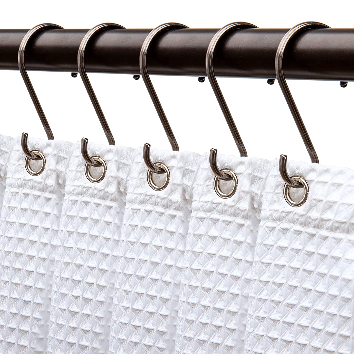 Utopia Alley  Rustproof Zinc Shower Curtain Hooks Rings, Set of 12 Oil Rubbed Bronze