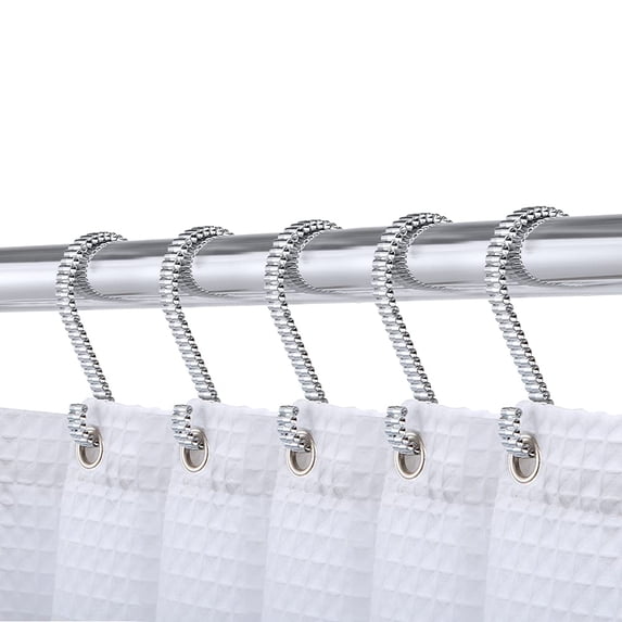 Utopia Alley Rustproof Zinc Shower Curtain Rings for Bathroom, Set of 12 Chrome