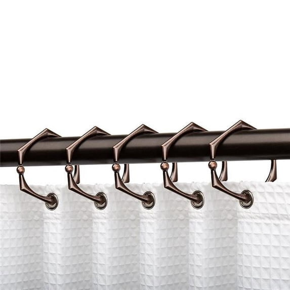 Utopia Alley Shower Hooks - Shower Curtain Rings for Bathroom - Rust Proof Shower Curtain Hooks for Shower Curtain or Liner - Set of 12, Oil Rubbed Bronze