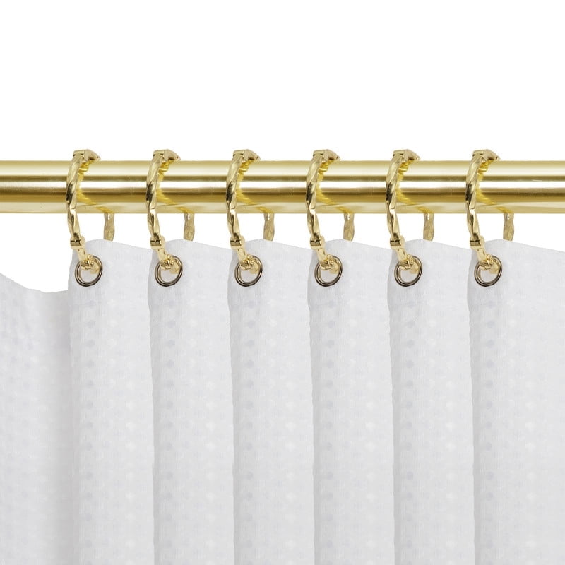 Gold Rustproof Zinc Alloy Shower Curtain Rings Set of 12