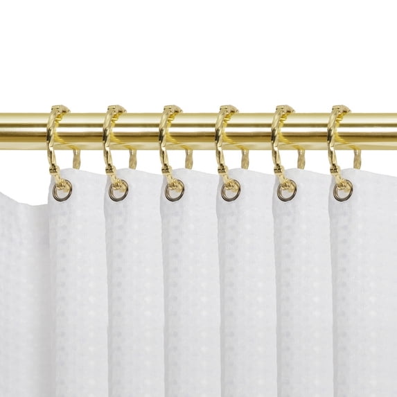 Utopia Alley Shower Hooks - Shower Curtain Rings for Bathroom - Rust Proof Shower Curtain Hooks for Shower Curtain or Liner - Set of 12, Gold