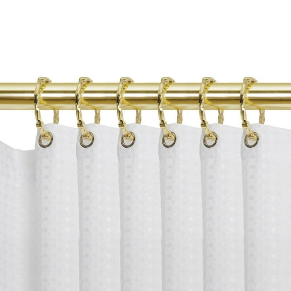 Utopia Alley Shower Hooks - Shower Curtain Rings for Bathroom - Rust Proof Shower Curtain Hooks for Shower Curtain or Liner - Set of 12, Gold