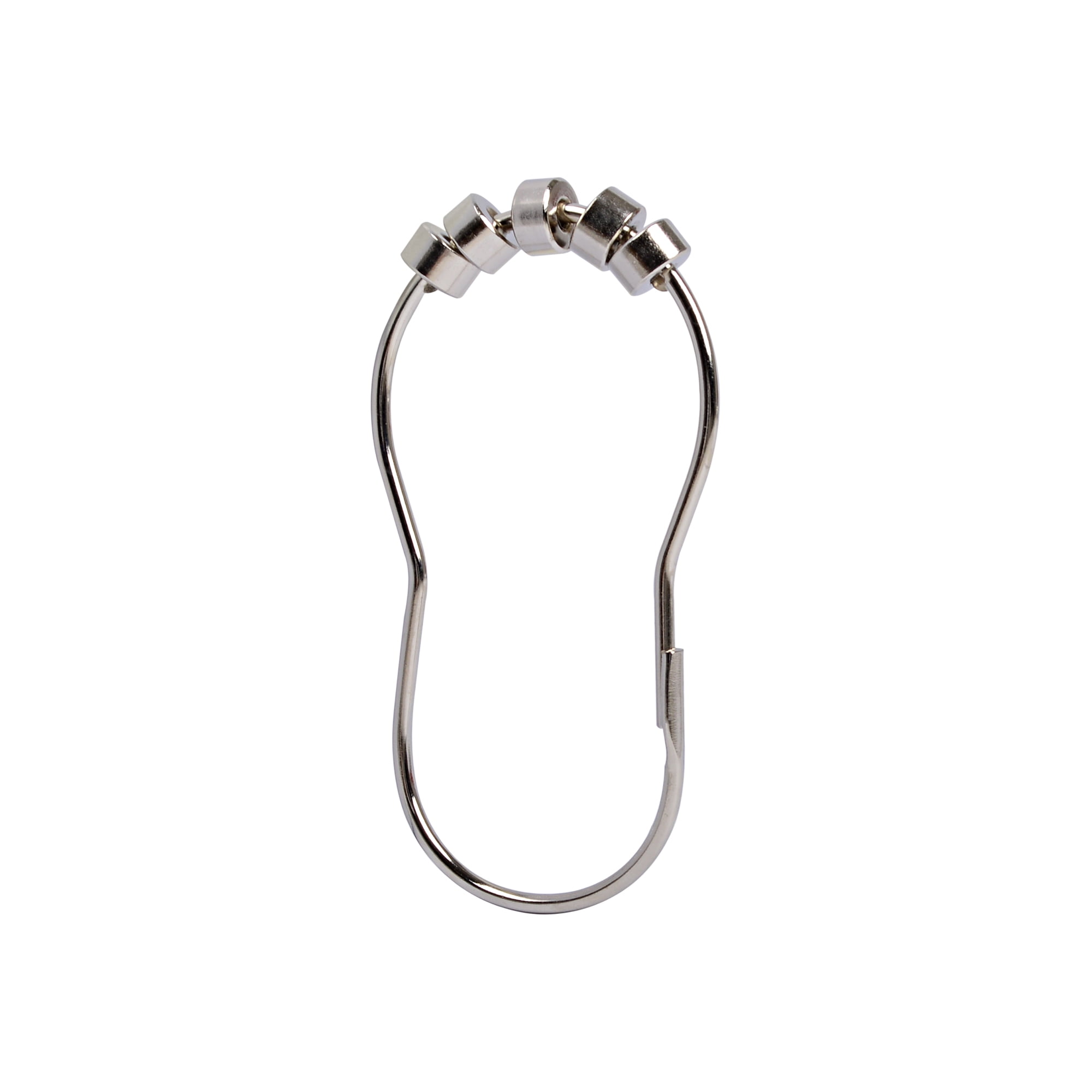 Chrome Heavy-Duty Metal Shower Curtain Hooks Set of 12