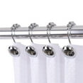 thumbnail image 1 of Utopia Alley Shower Hooks - Shower Curtain Rings for Bathroom - Rust Resistant Roller Shower Curtain Hooks for Shower Curtain or Liner - Set of 12, Polished Chrome, 1 of 10