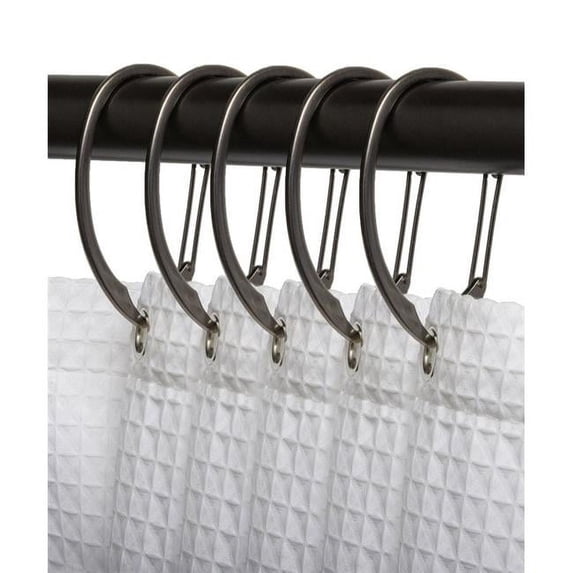 Utopia Alley Shower Hooks - Shower Curtain Rings for Bathroom - Rust Proof Shower Curtain Hooks for Shower Curtain or Liner - Set of 12, Oil Rubbed Bronze