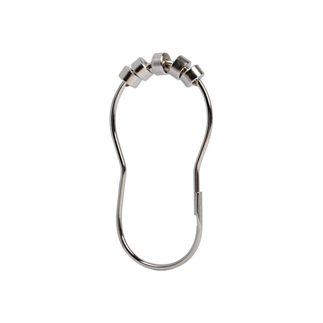 Utopia Alley Shower Hooks - Shower Curtain Rings for Bathroom - Rust Resistant Roller Shower Curtain Hooks for Shower Curtain or Liner - Set of 12, Polished Chrome