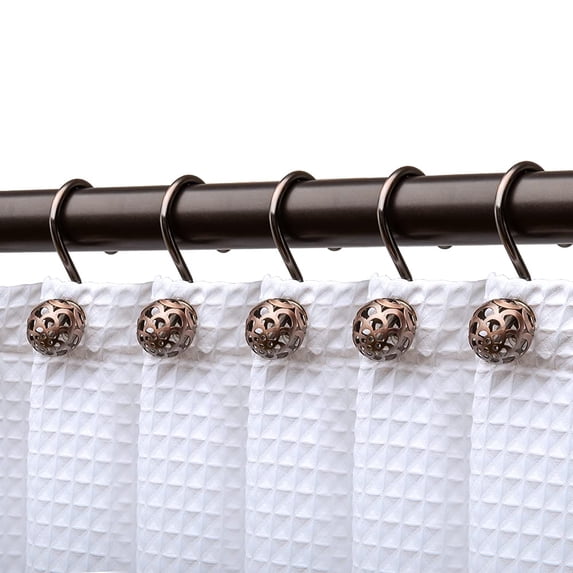 Utopia Alley Shower Hooks - Shower Curtain Rings for Bathroom - Rust Resistant Shower Curtain Hooks for Shower Curtain or Liner - Set of 12, Oil Rubbed Bronze