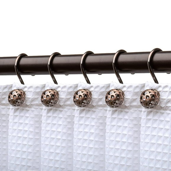 Utopia Alley Shower Hooks - Shower Curtain Rings for Bathroom - Rust Resistant Shower Curtain Hooks for Shower Curtain or Liner - Set of 12, Oil Rubbed Bronze
