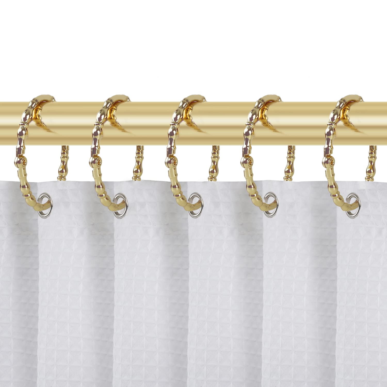 Utopia Alley Shower Hooks - Shower Curtain Rings for Bathroom - Rust Proof Shower  Curtain Hooks for Shower Curtain or Liner - Set of 12, Gold 