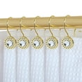 thumbnail image 1 of Utopia Alley Shower Rings, Double Shower Curtain Hooks for Bathroom, Rust Resistant Shower Curtain Hooks Rings, Crystal Design, Set of 12, Gold, 1 of 9