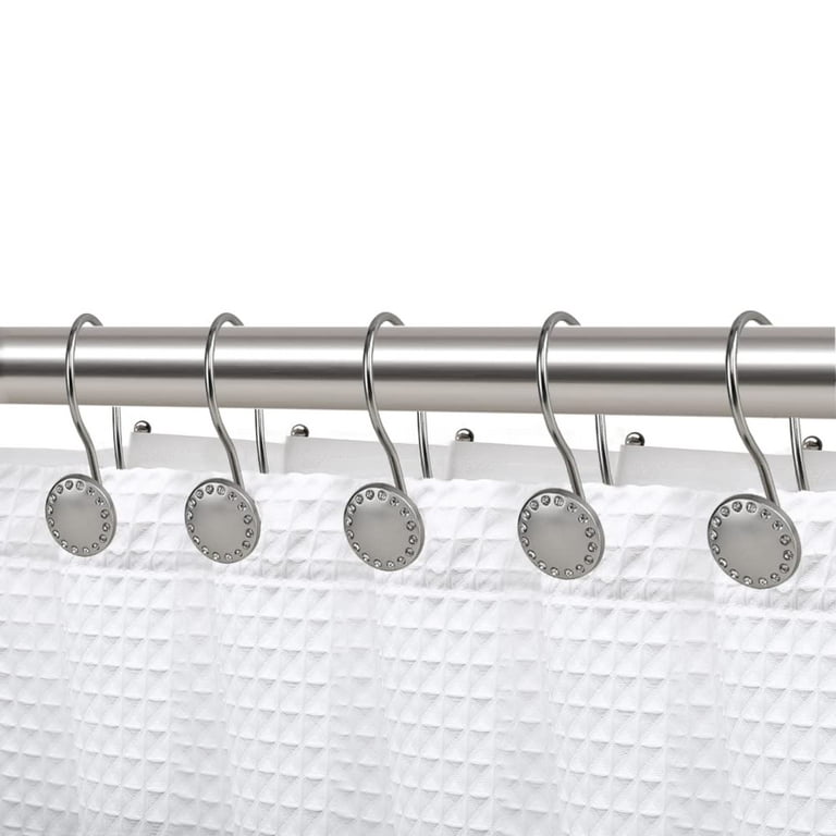 Decorative Seashell Shower Curtain Hooks Rings Hangers Set of 12 Chrome  Silver 