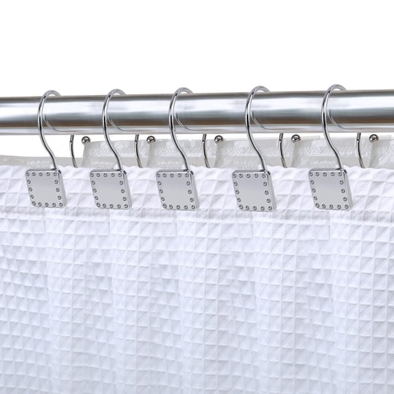 Utopia Alley Shower Rings, Double Shower Curtain Hooks for Bathroom, Rust Resistant Shower Curtain Hooks Rings, Set of 12, Chrome