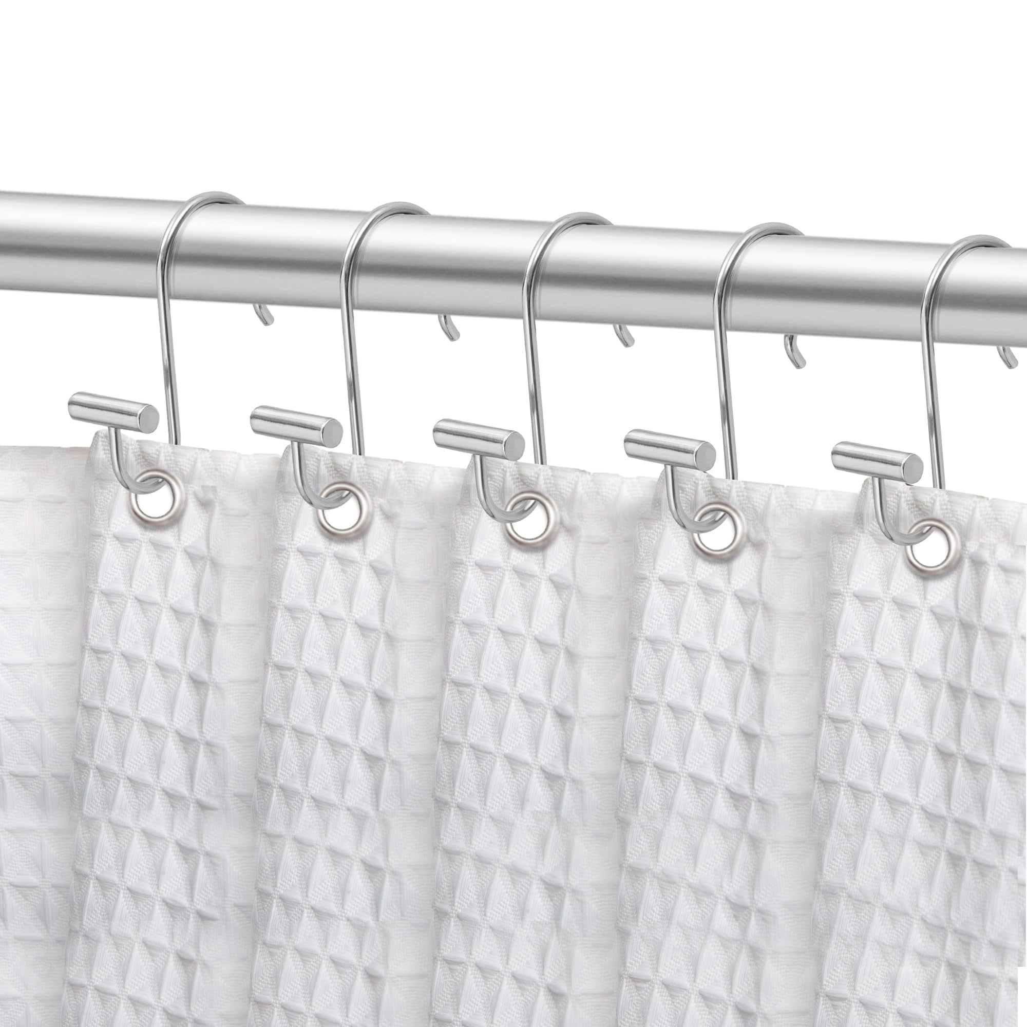Utopia Alley Shower Rings Hooks, Shower Curtain Rings Hooks for Bathroom, Rust Resistant Shower Curtain Hooks Rings, Set of 12, Chrome