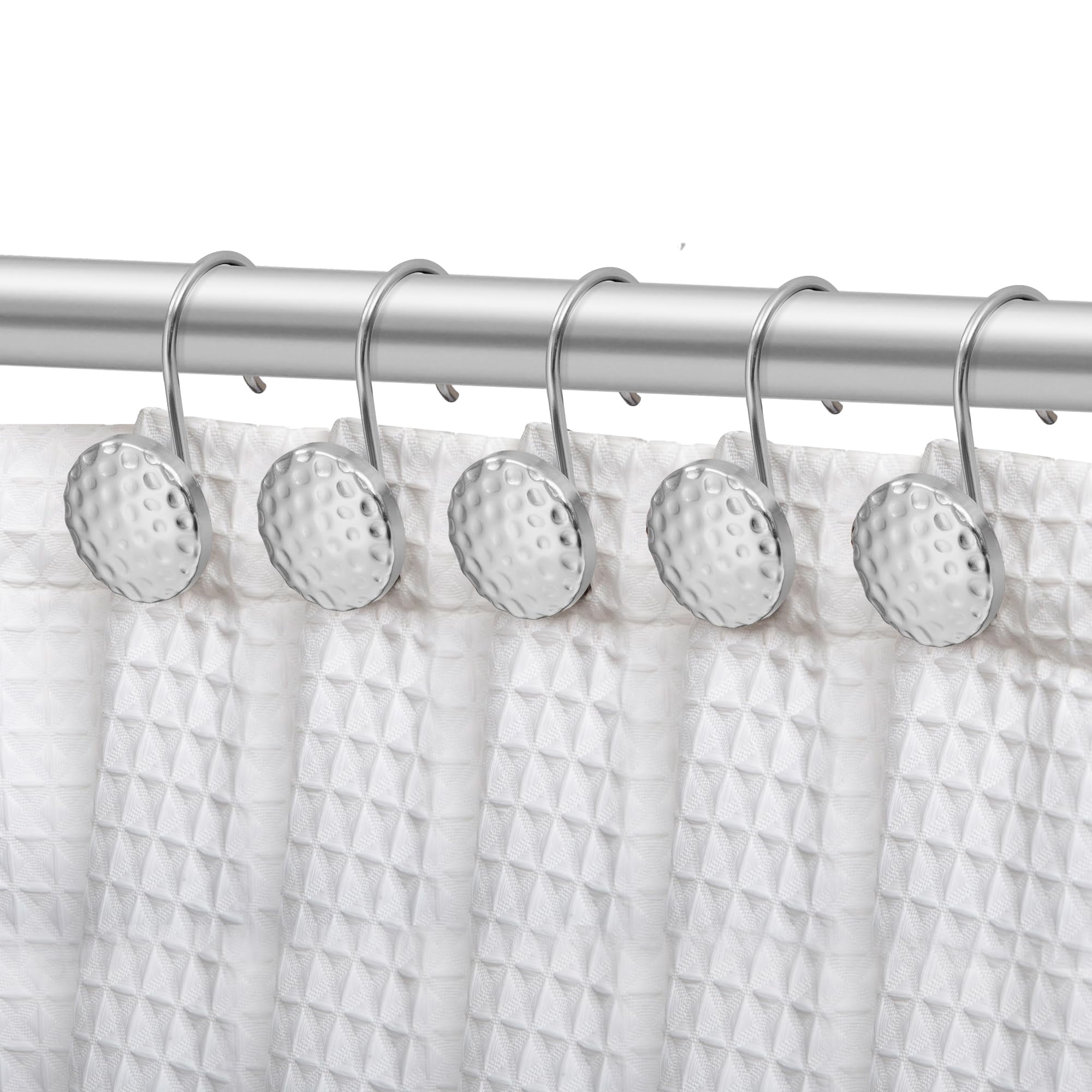 Utopia Alley Shower Rings Hooks, Shower Curtain Rings Hooks for Bathroom, Rust Resistant Shower Curtain Hooks Rings, Set of 12, Chrome