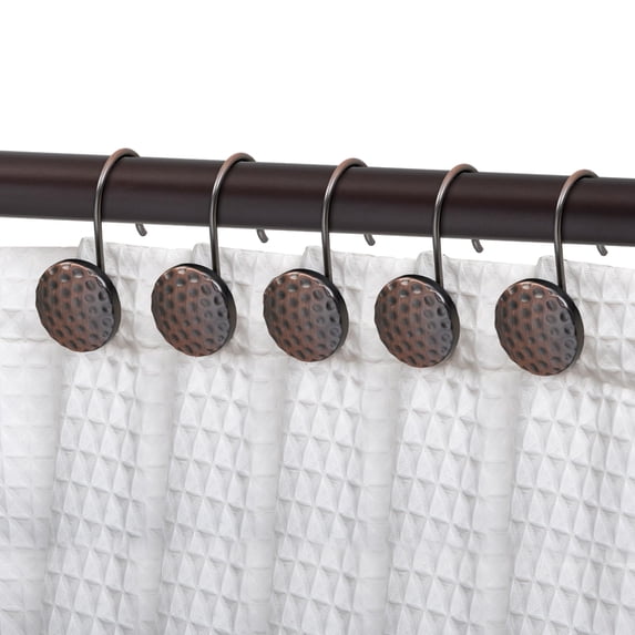 Utopia Alley Shower Rings Hooks, Shower Curtain Rings Hooks for Bathroom, Rust Resistant Shower Curtain Hooks Rings, Set of 12, Oil Rubbed Bronze