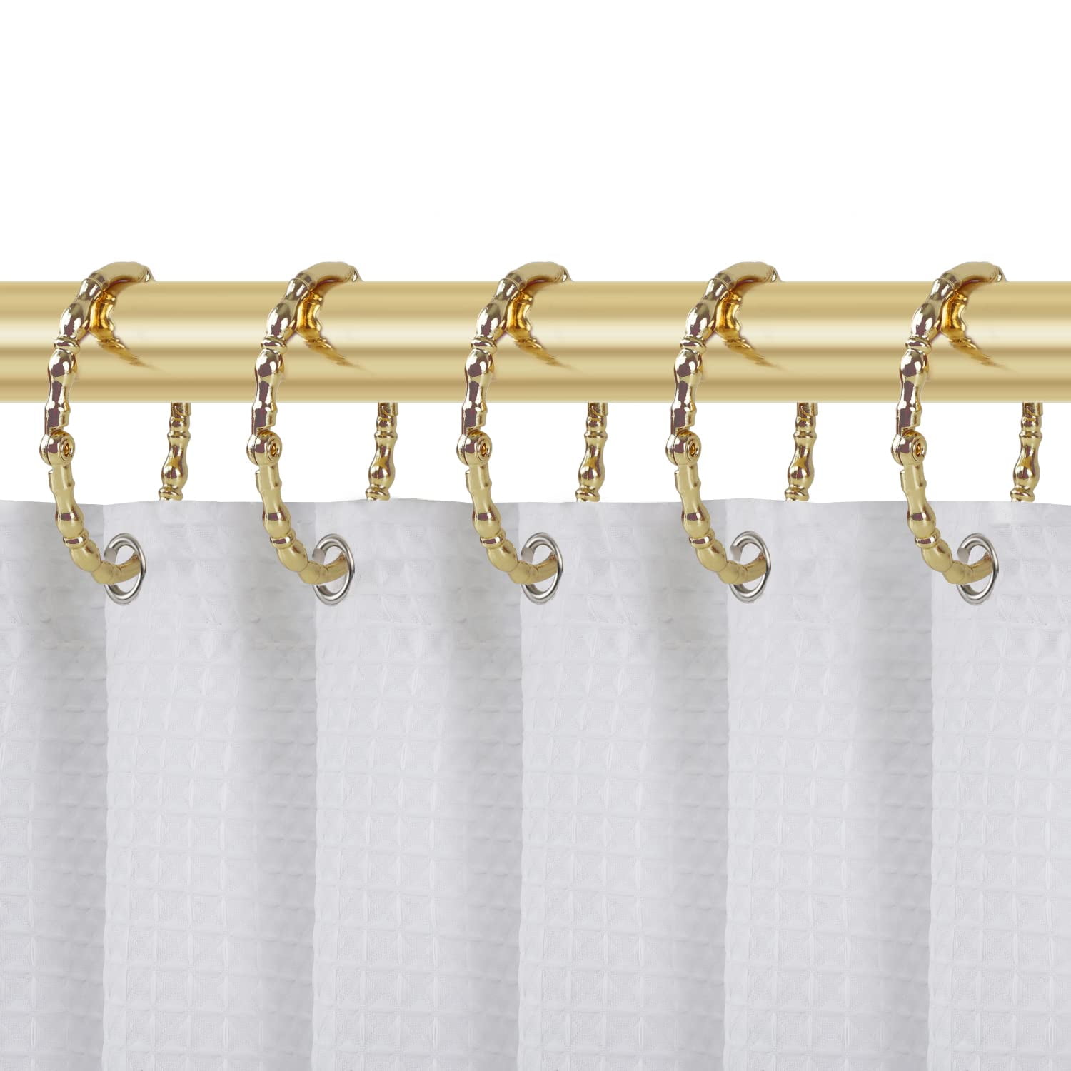 Utopia Alley  Shower Rings, Oval Shape Shower Curtain Rings for Bathroom, Rustproof Zinc Shower Curtain Hooks Rings, Set of 12 Gold