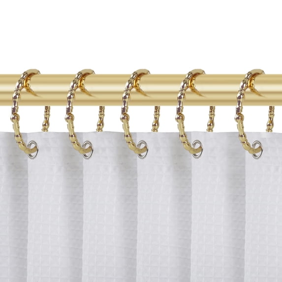 Utopia Alley Shower Rings, Oval Shape Shower Curtain Rings for Bathroom, Rustproof Zinc Shower Curtain Hooks Rings, Set of 12 Gold