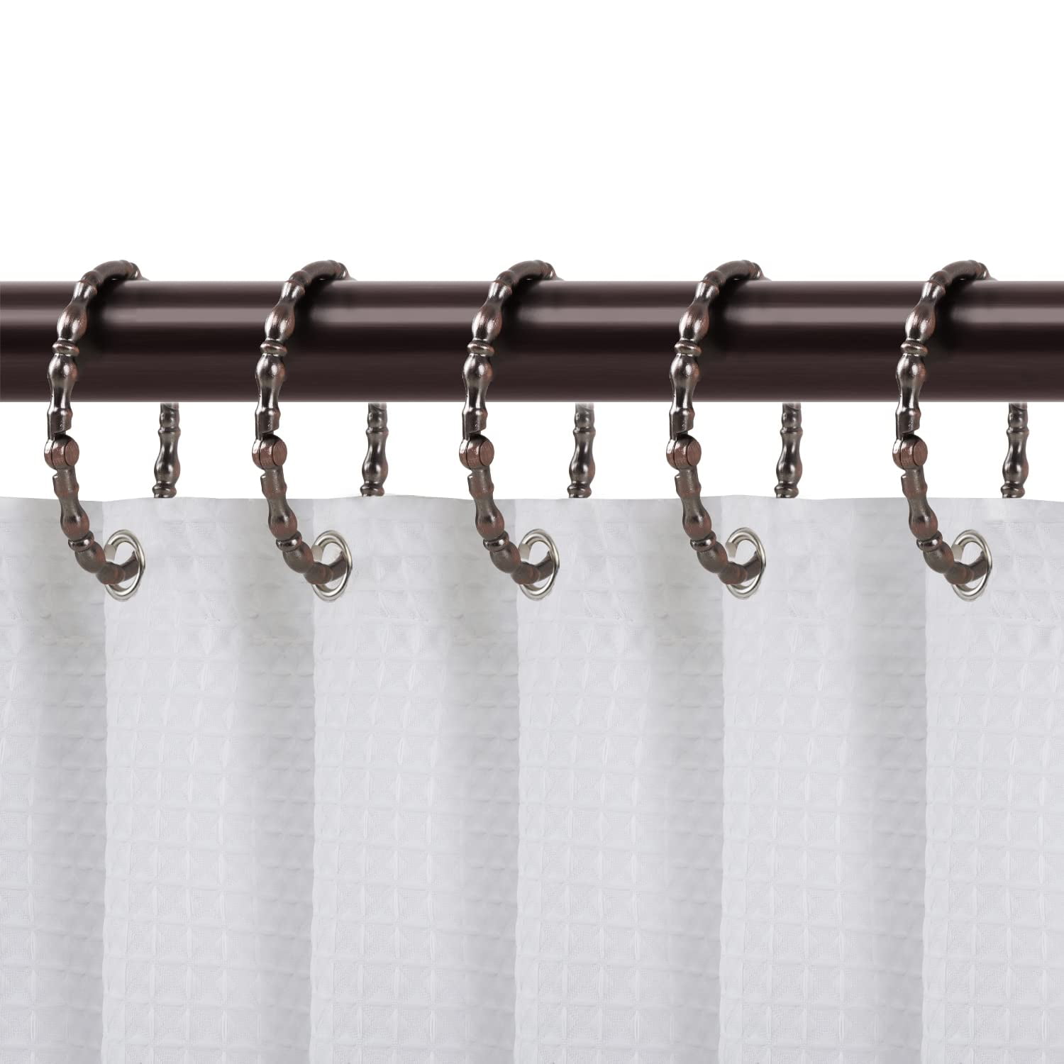 Utopia Alley Easy Metal Bath Shower Curtain Rings - Rust Proof, Oil ...