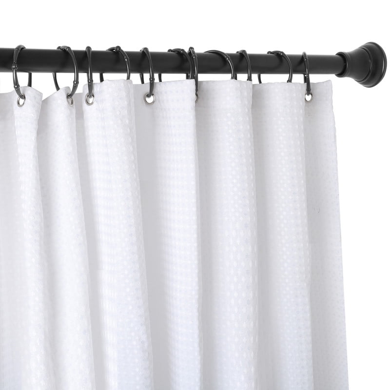 Utopia Alley Shower Victoria Curtain Rings, Rustproof Zinc Shower Curtain Rings for Bathroom Shower Rods Curtains - Set of 12- Black